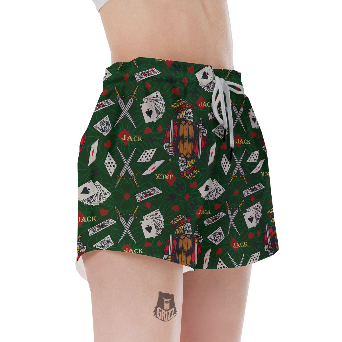 Playing Card Suits Poker Print Pattern Women's Shorts-grizzshop