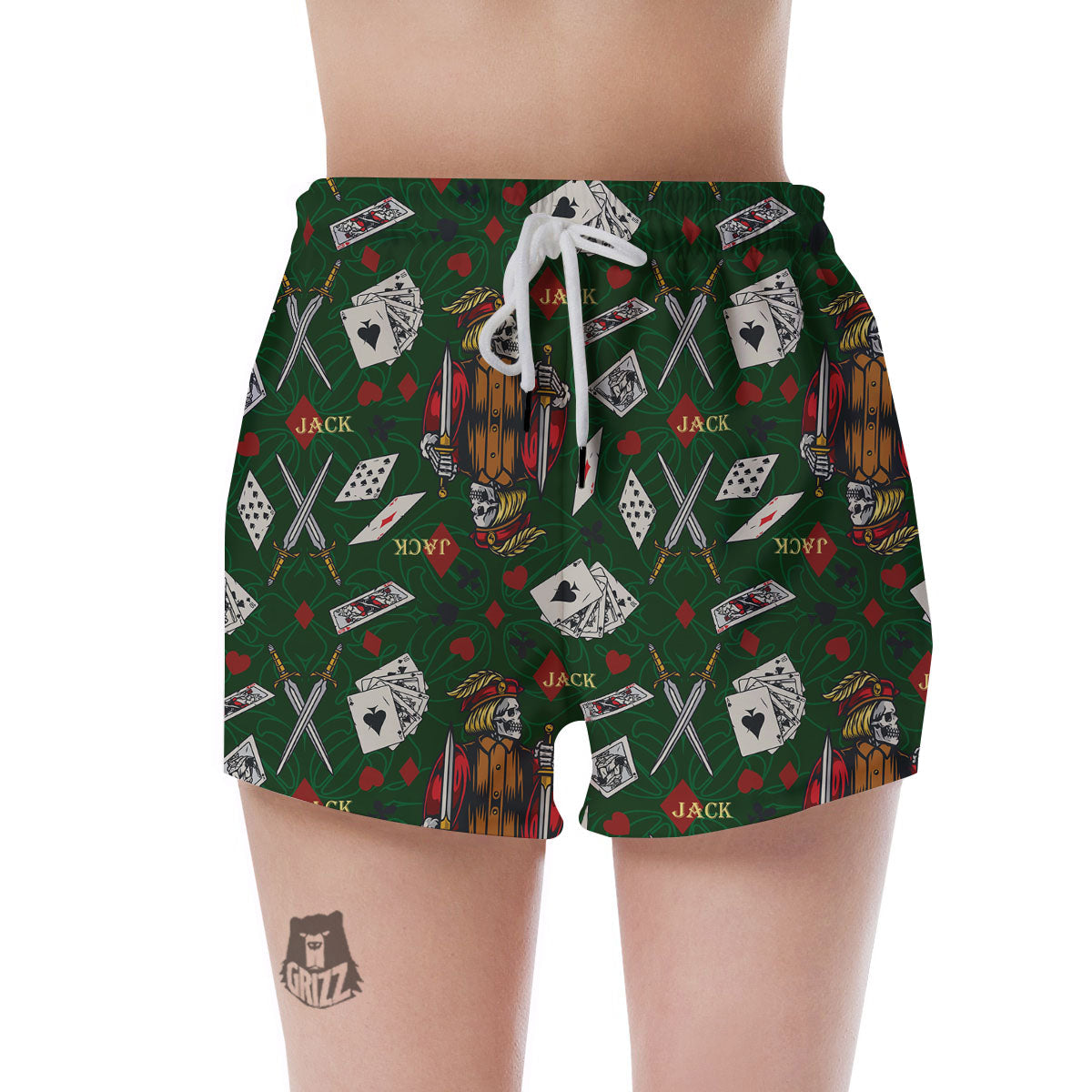 Playing Card Suits Poker Print Pattern Women's Shorts-grizzshop