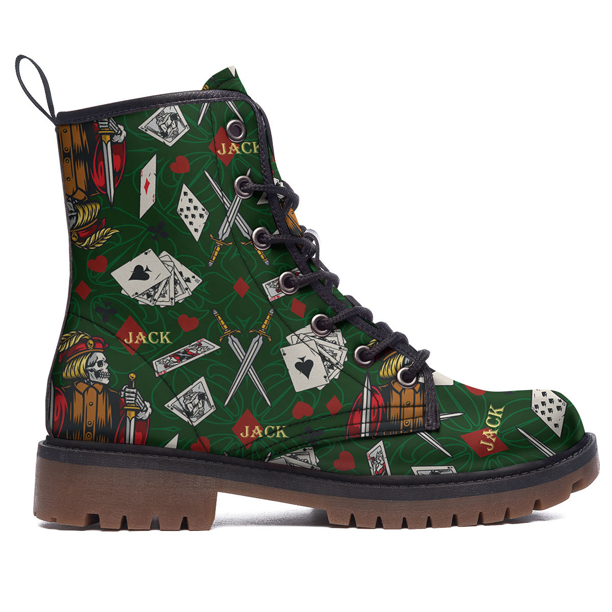 Playing Card Suits Poker Print Pattern Work Boots-grizzshop