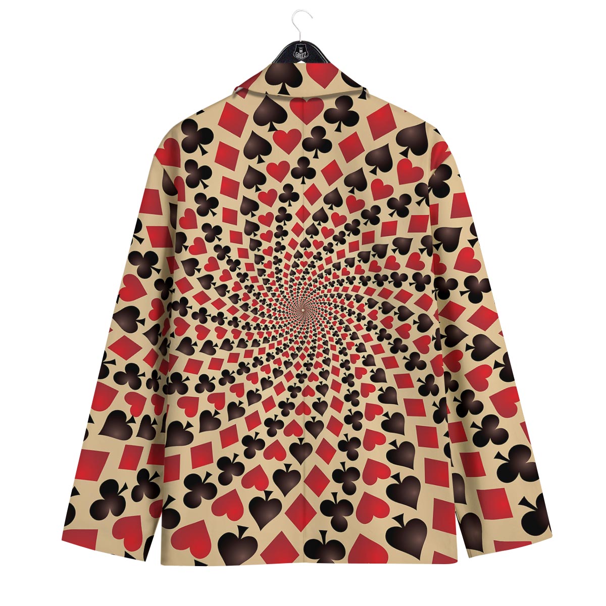 Playing Card Suits Swirl Print Men's Sport Coat-grizzshop