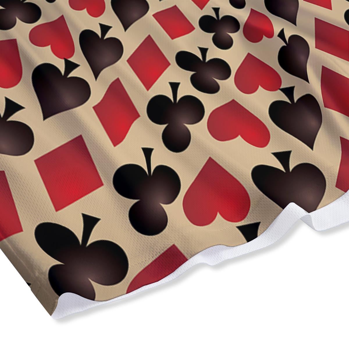 Playing Card Suits Swirl Print Mesh Shorts
