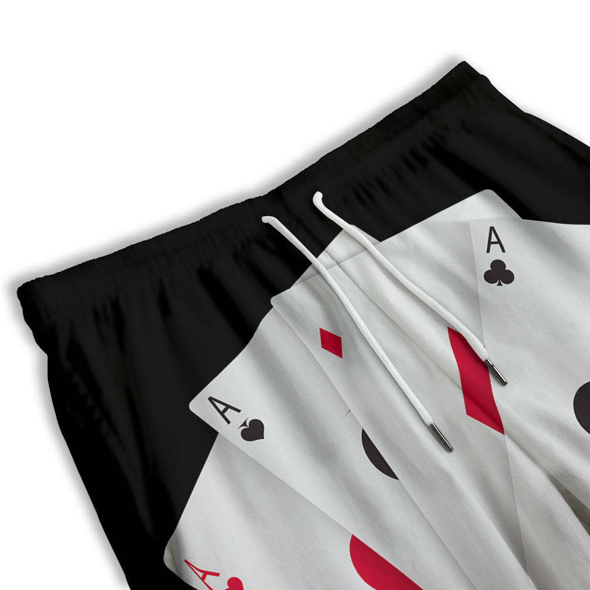 Playing Card Suits White And Black Print Men's Athletic Shorts