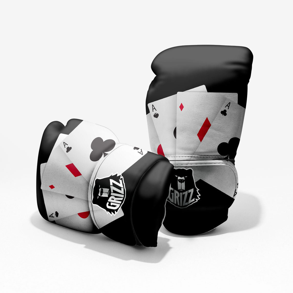 Playing Card Suits White And Black Print Pro Boxing Glove