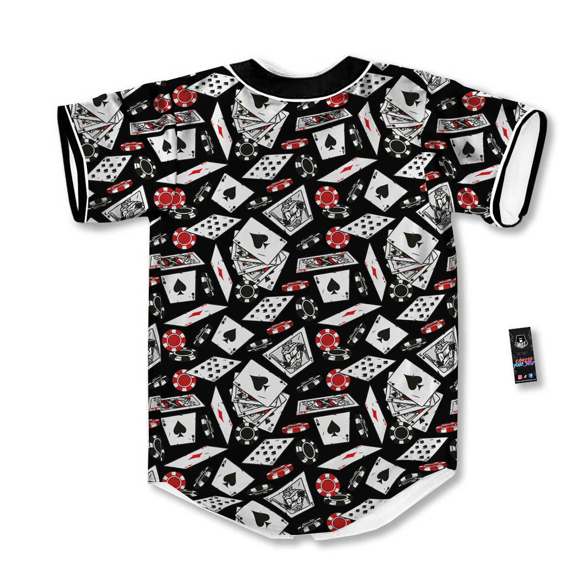 Playing Cards Ace Print Pattern Baseball Jersey-grizzshop