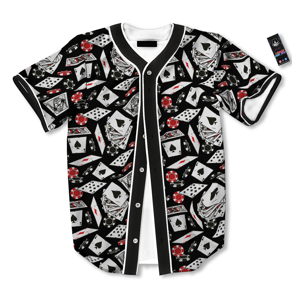 Playing Cards Ace Print Pattern Baseball Jersey-grizzshop