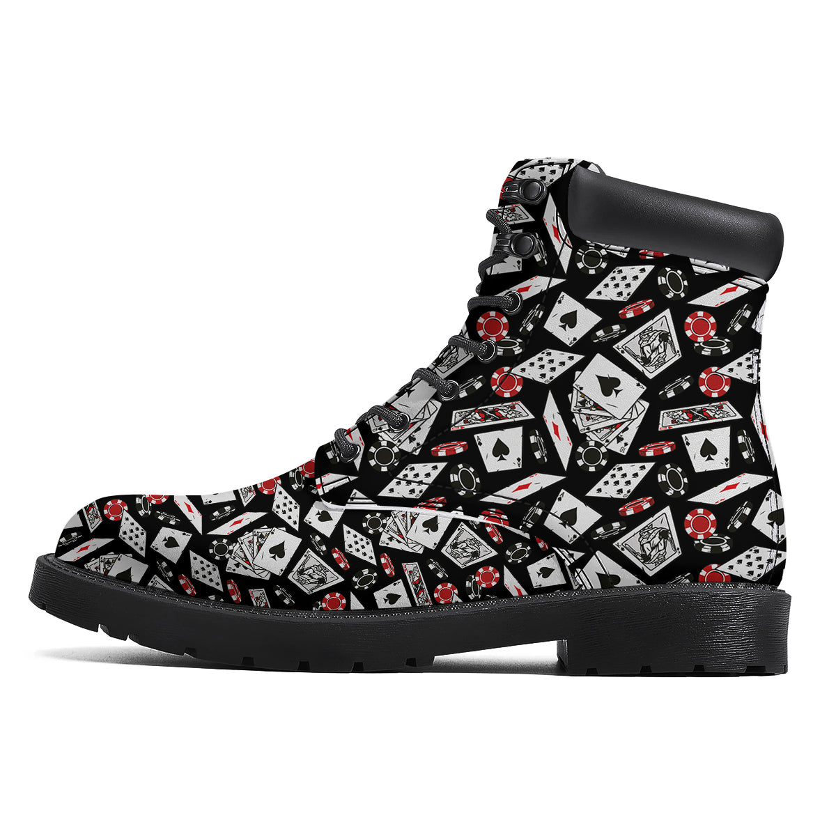 Playing Cards Ace Print Pattern Boots-grizzshop