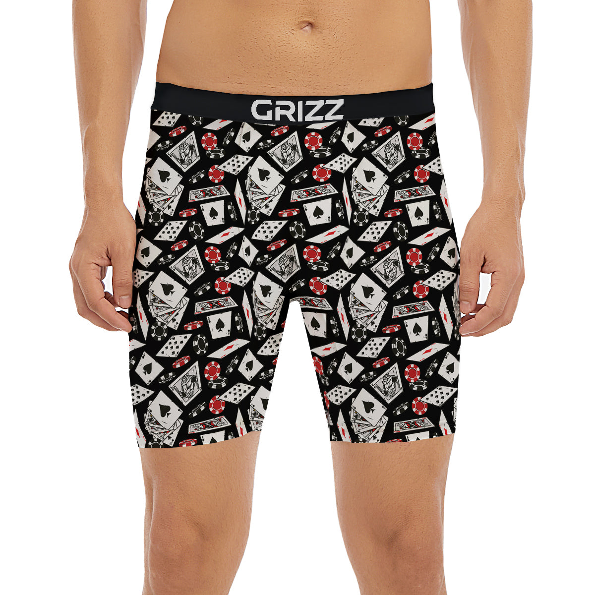 Playing Cards Ace Print Pattern Boxer Briefs-grizzshop