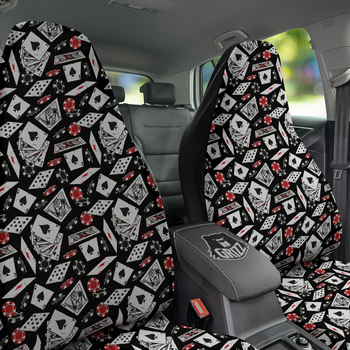 Playing Cards Ace Print Pattern Car Seat Covers-grizzshop