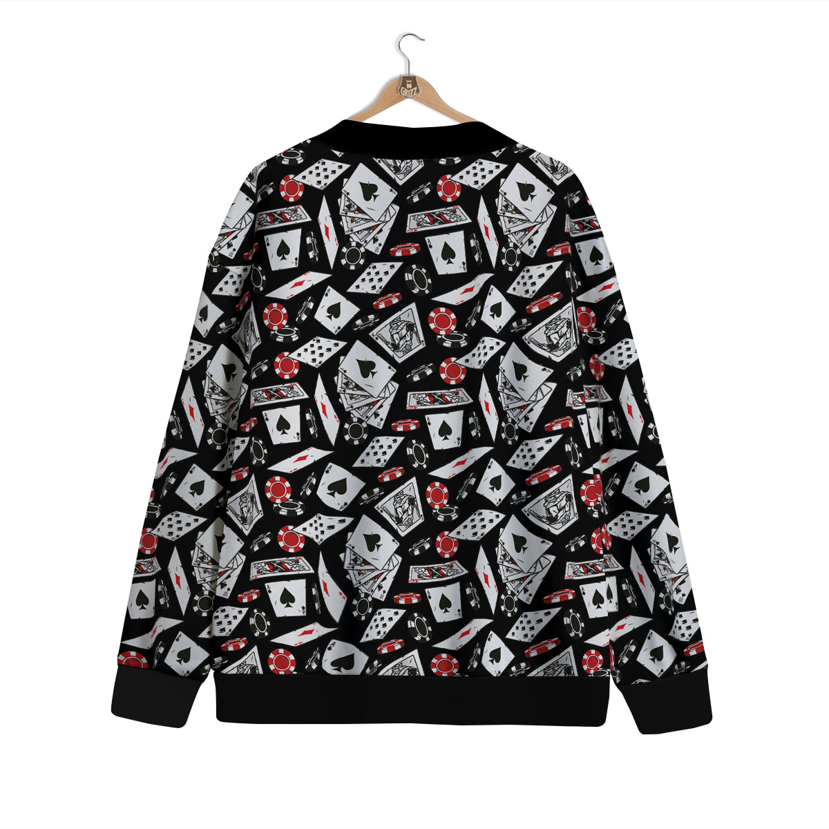 Playing Cards Ace Print Pattern Cardigan-grizzshop
