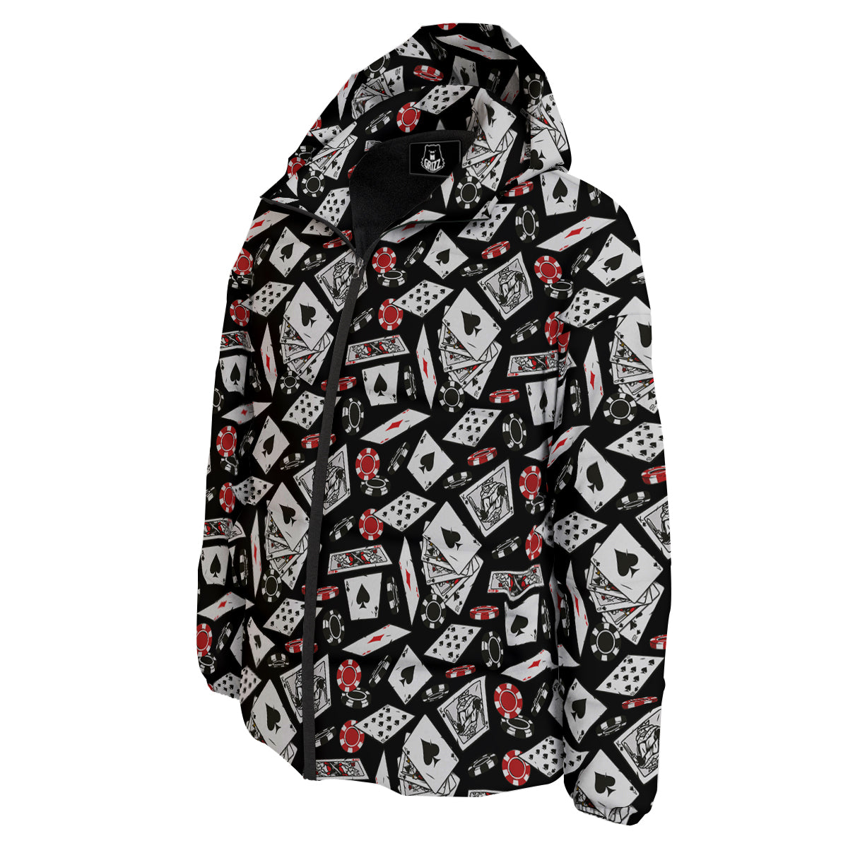 Playing Cards Ace Print Pattern Down Jacket-grizzshop