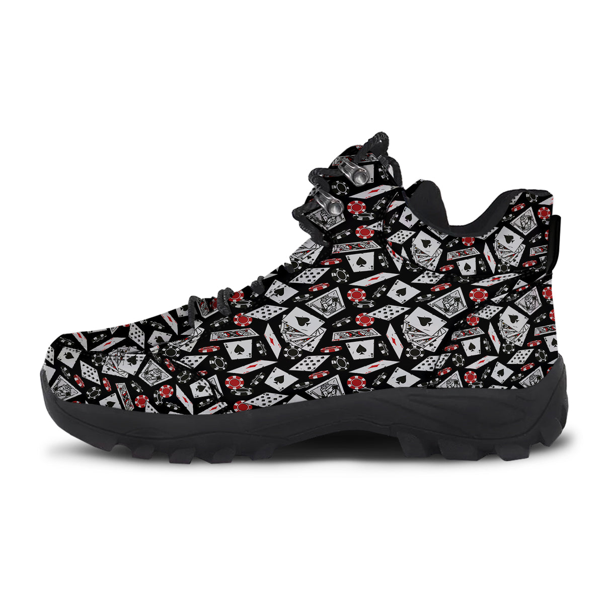 Playing Cards Ace Print Pattern Hiking Shoes-grizzshop
