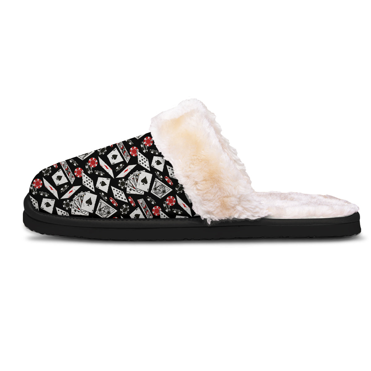Playing Cards Ace Print Pattern Slippers-grizzshop