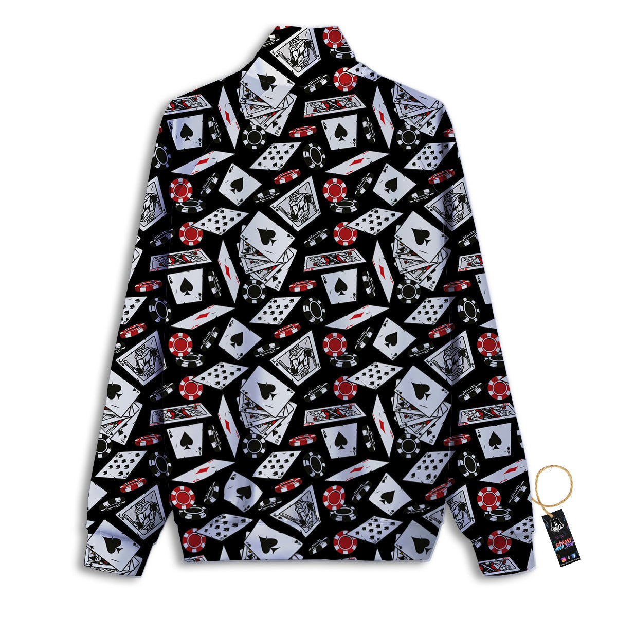 Playing Cards Ace Print Pattern Track Jacket-grizzshop