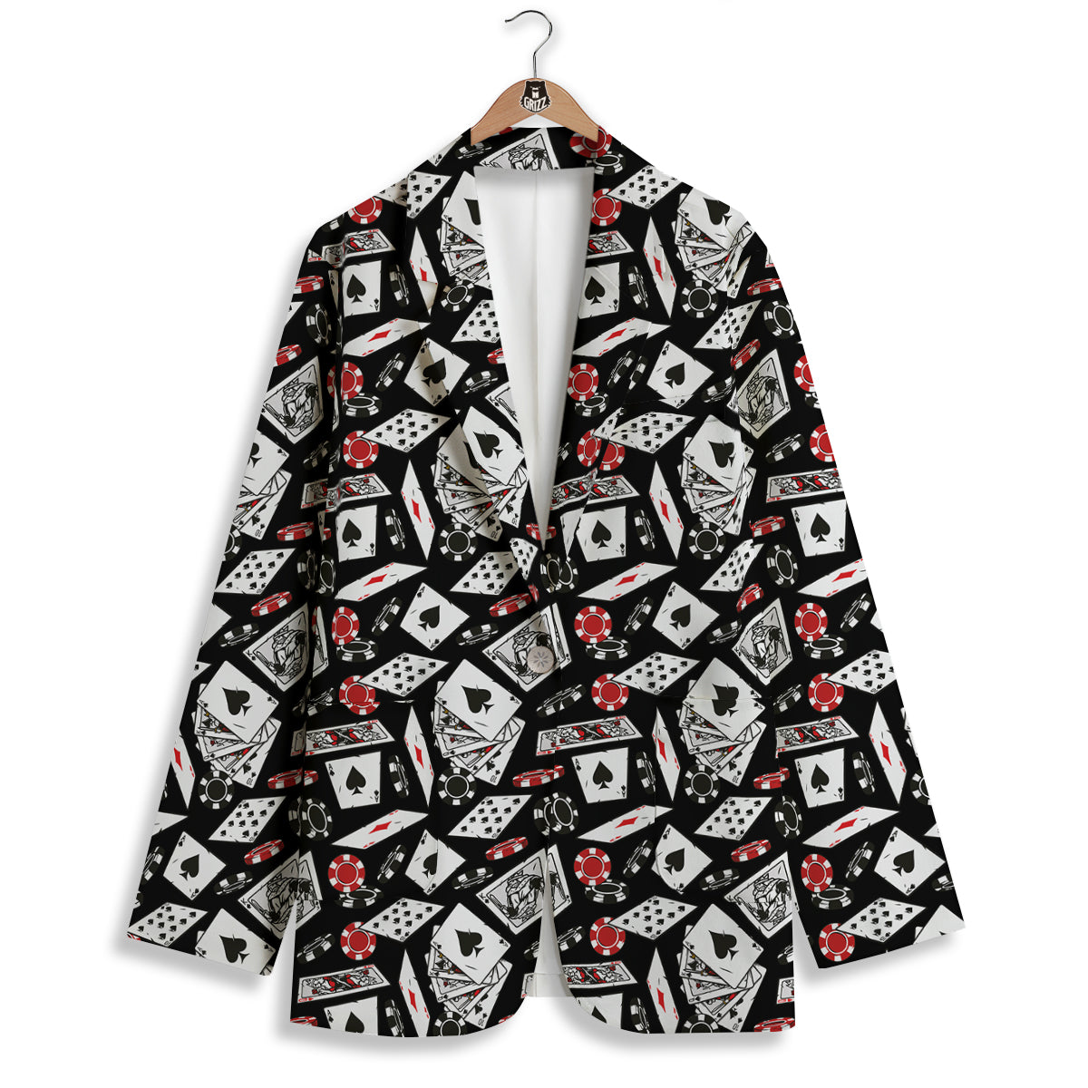Playing Cards Ace Print Pattern Women's Blazer-grizzshop