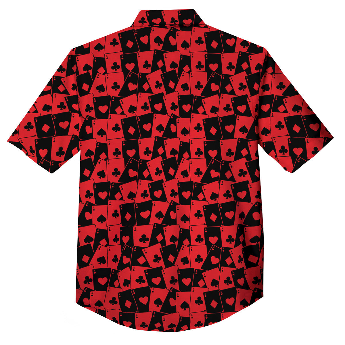 Playing Cards Black Red Print Pattern Button Up Shirt-grizzshop