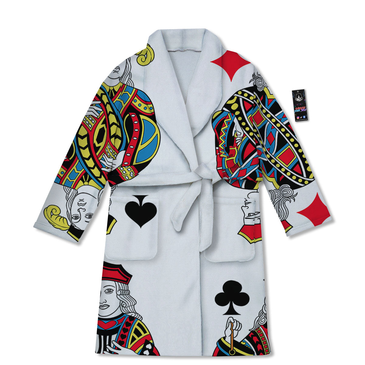 Playing Cards Four Jacks Print Bathrobe-grizzshop