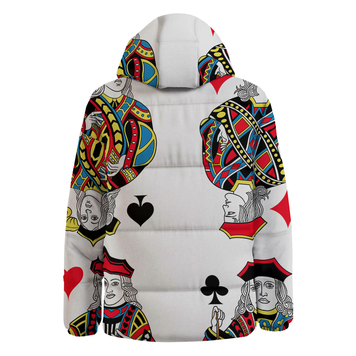 Playing Cards Four Jacks Print Down Jacket-grizzshop