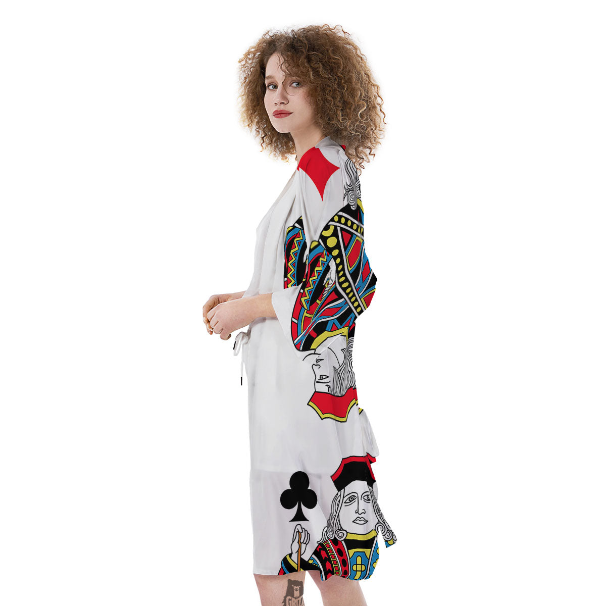 Playing Cards Four Jacks Print Kimono-grizzshop