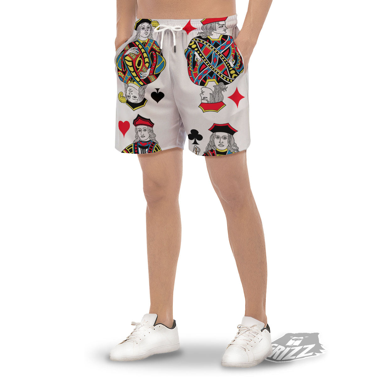 Playing Cards Four Jacks Print Men's Gym Shorts-grizzshop