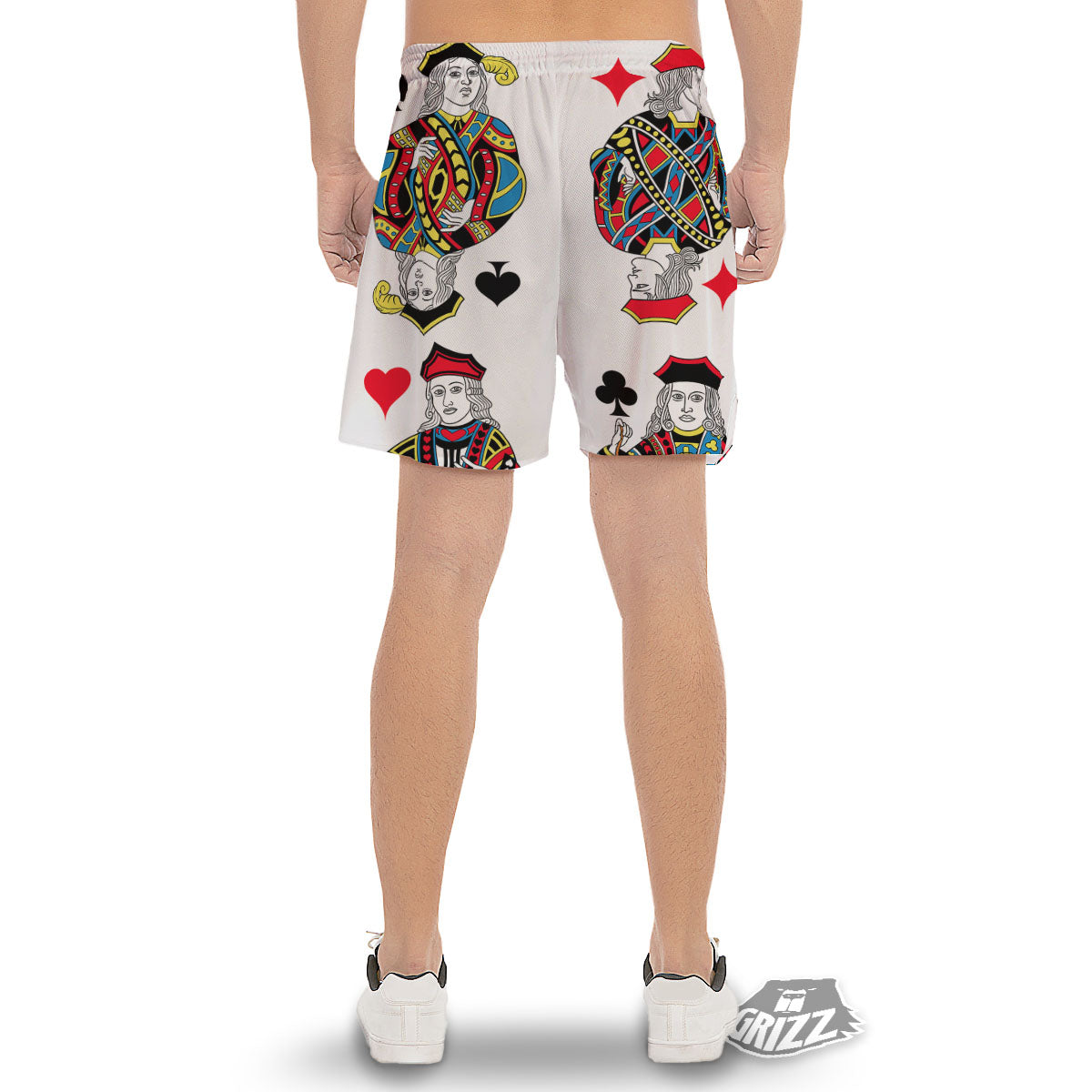 Playing Cards Four Jacks Print Men's Gym Shorts-grizzshop