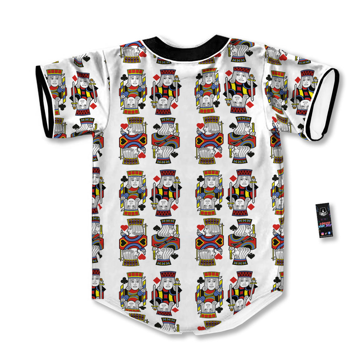 Playing Cards Four Jacks Print Pattern Baseball Jersey-grizzshop