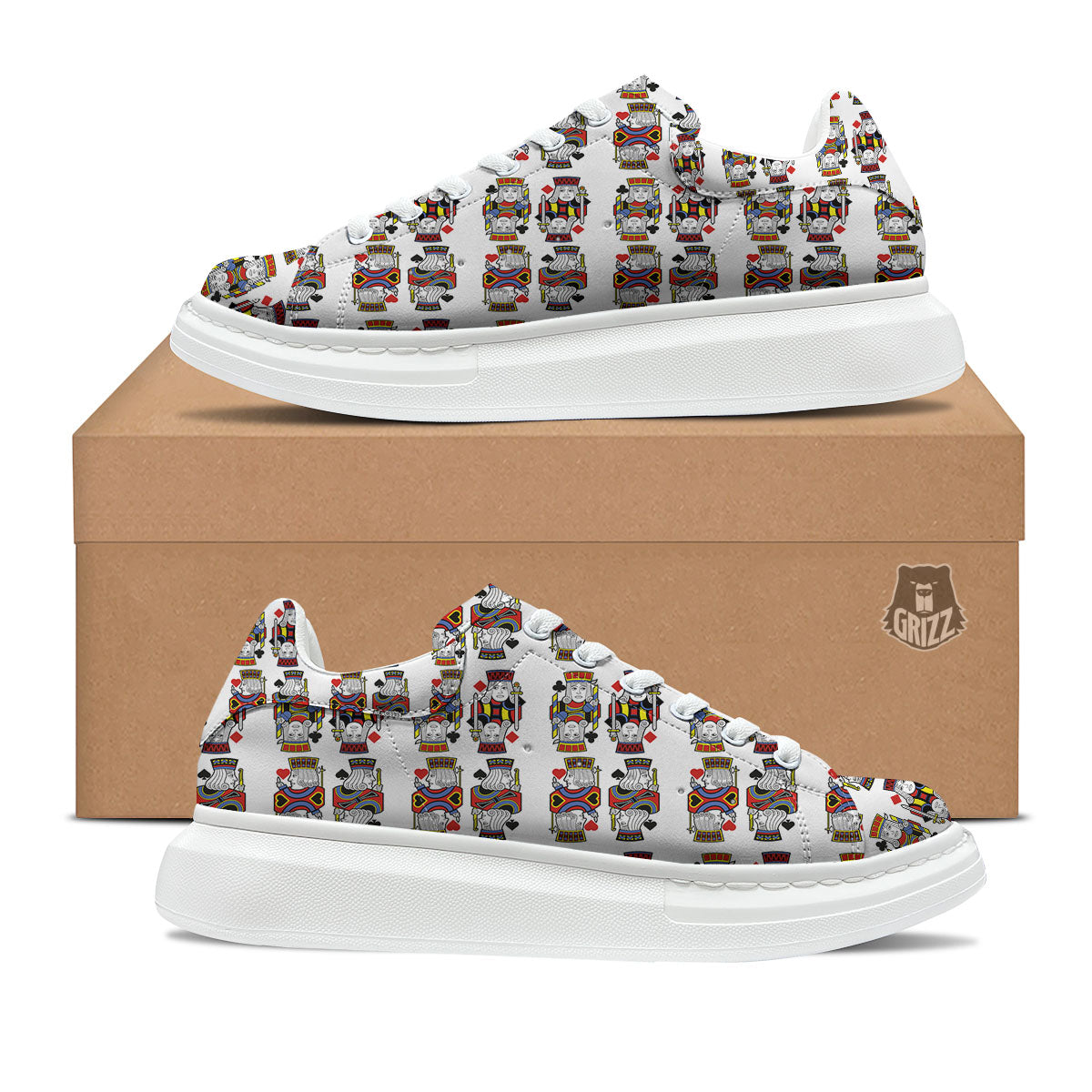 Playing Cards Four Jacks Print Pattern Platform Shoes-grizzshop