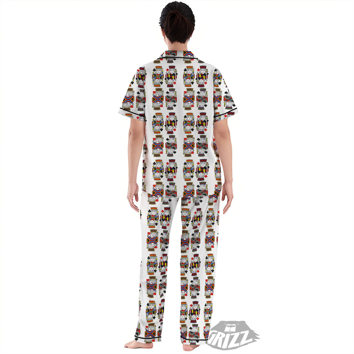 Playing Cards Four Jacks Print Pattern Women's Pajamas Set-grizzshop