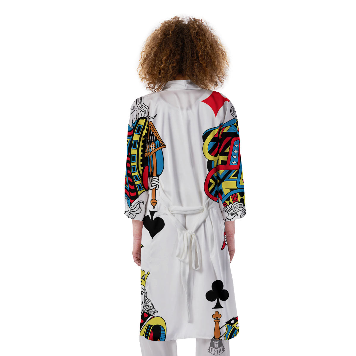 Playing Cards Four Kings Print Kimono-grizzshop