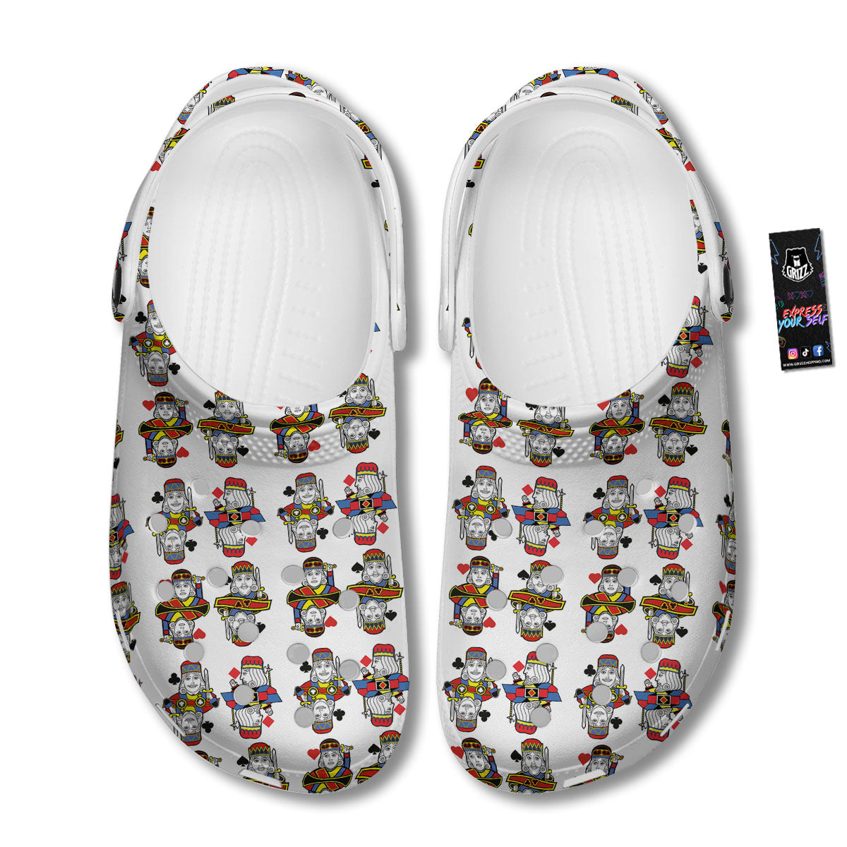 Playing Cards Four Kings Print Pattern Clog-grizzshop