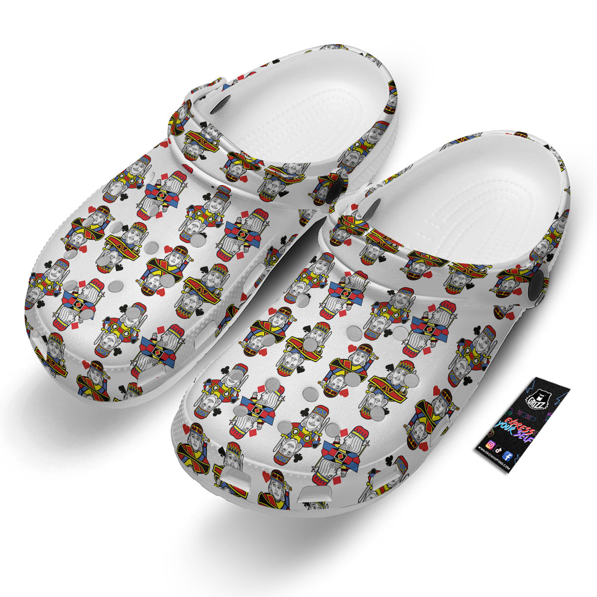 Playing Cards Four Kings Print Pattern Clog-grizzshop