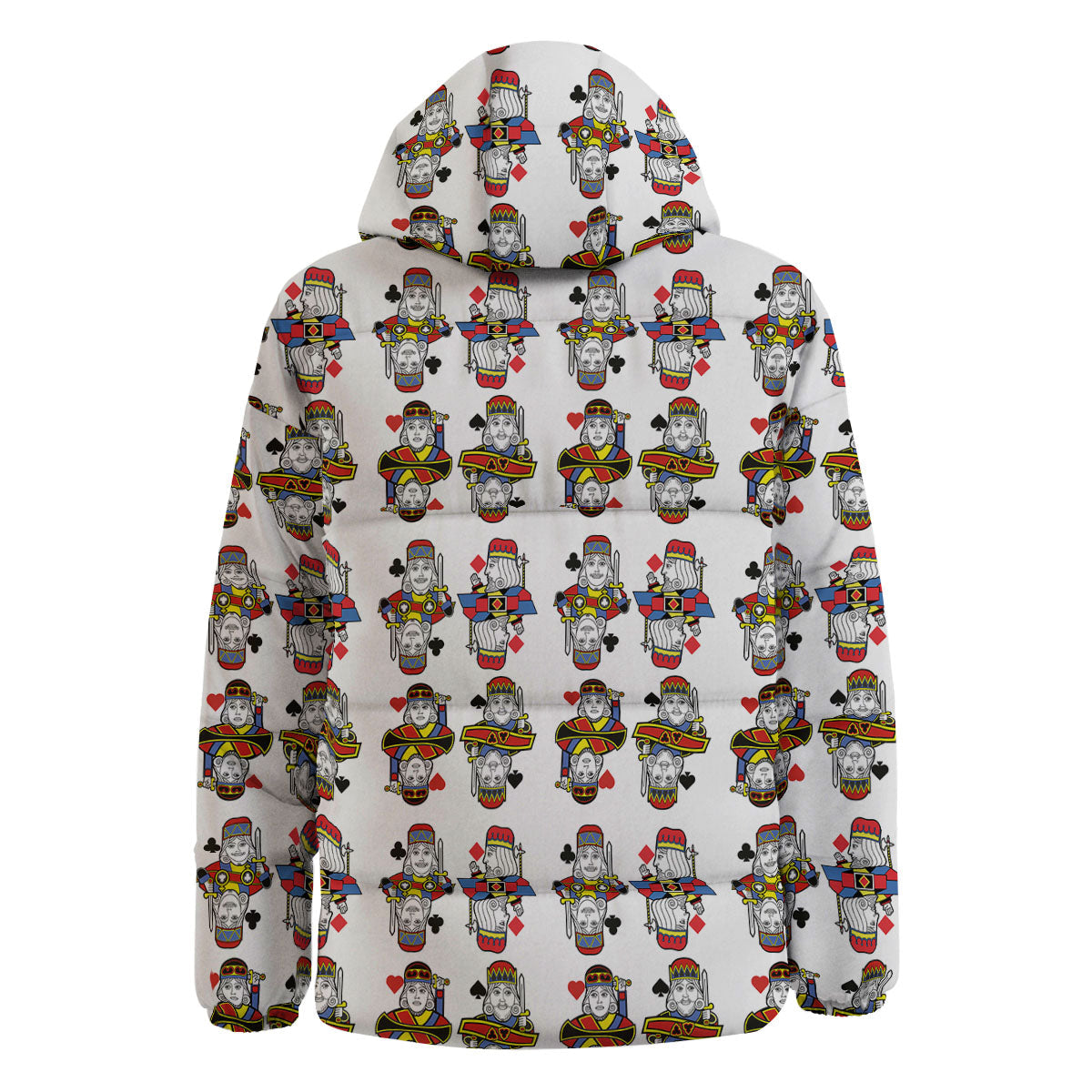 Playing Cards Four Kings Print Pattern Down Jacket-grizzshop