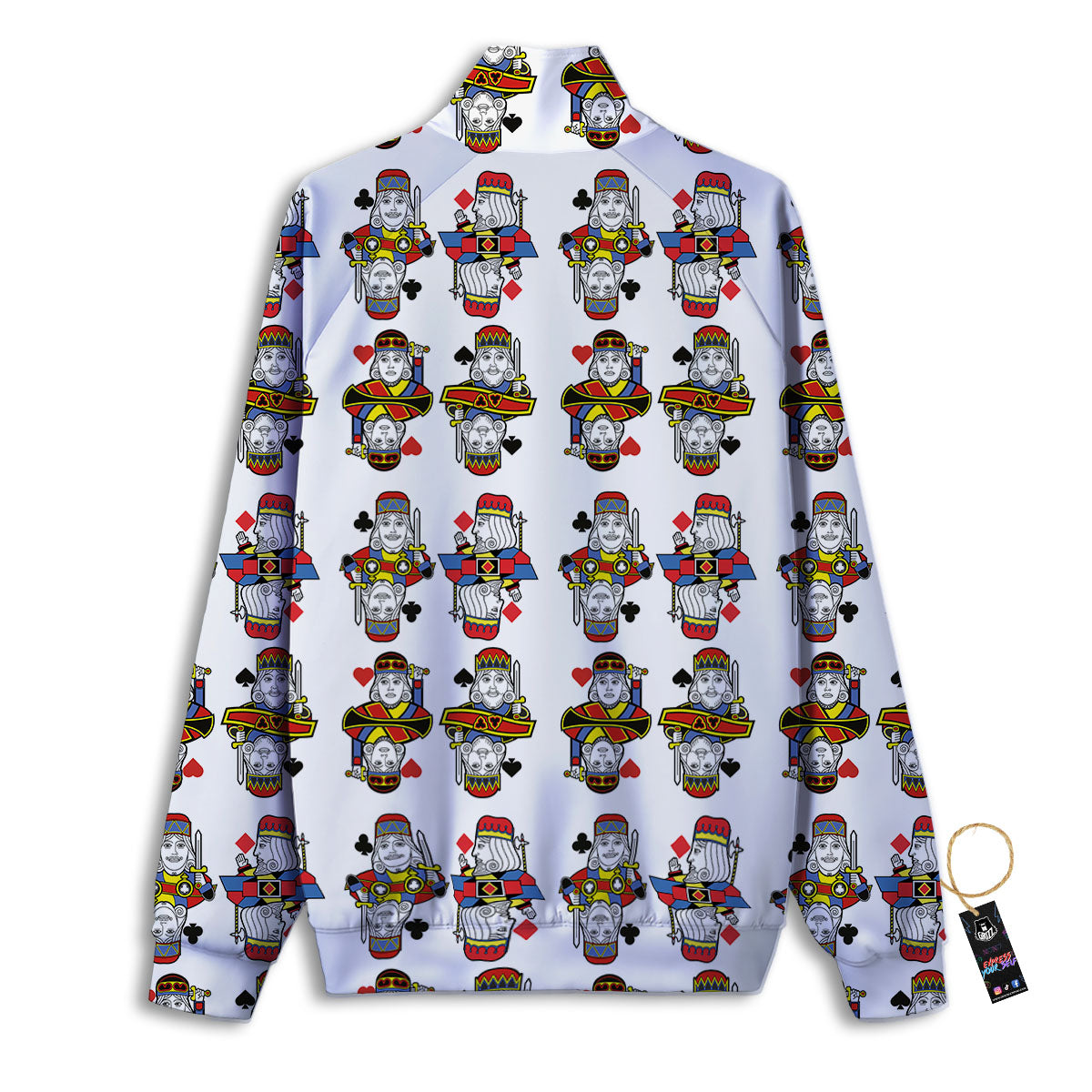Playing Cards Four Kings Print Pattern Track Jacket-grizzshop