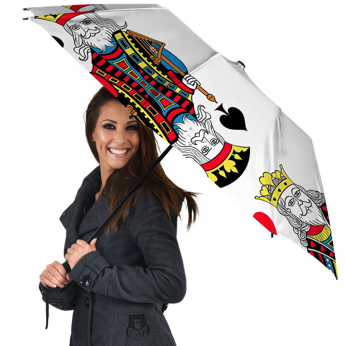 Playing Cards Four Kings Print Umbrella-grizzshop