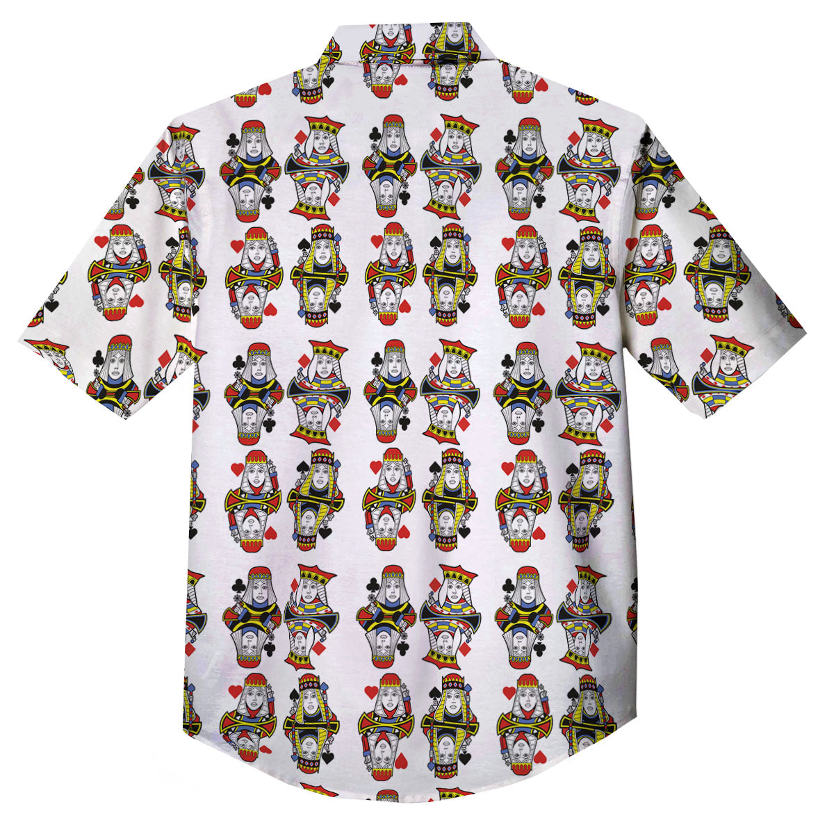 Playing Cards Four Queens Print Pattern Button Up Shirt-grizzshop