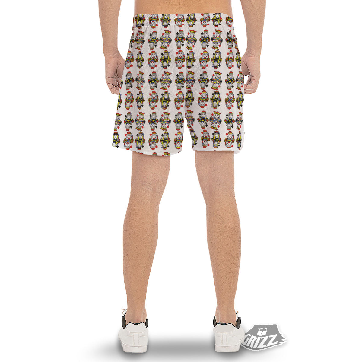 Playing Cards Four Queens Print Pattern Men's Gym Shorts-grizzshop