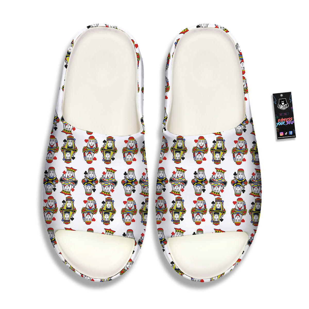 Playing Cards Four Queens Print Pattern Sandals-grizzshop