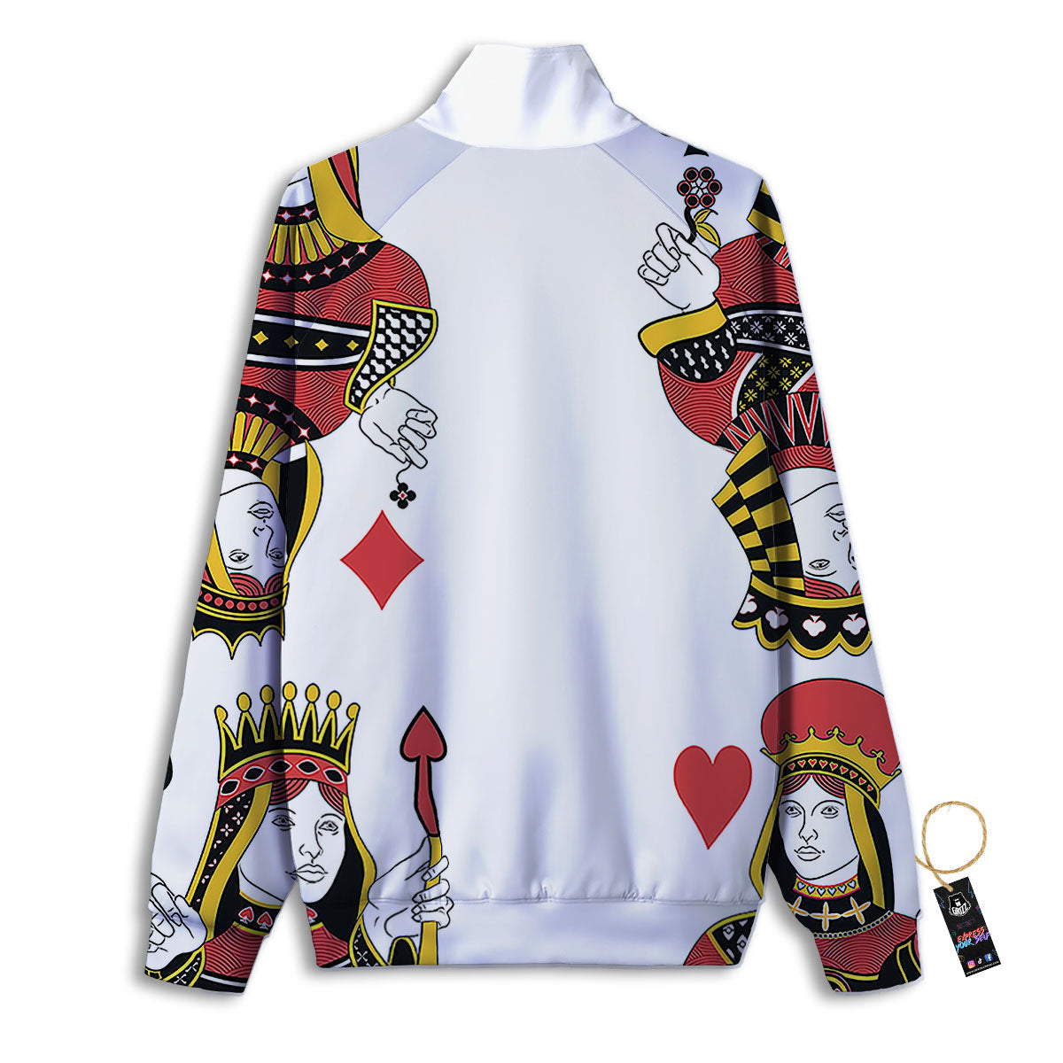 Playing Cards Four Queens Print Track Jacket-grizzshop