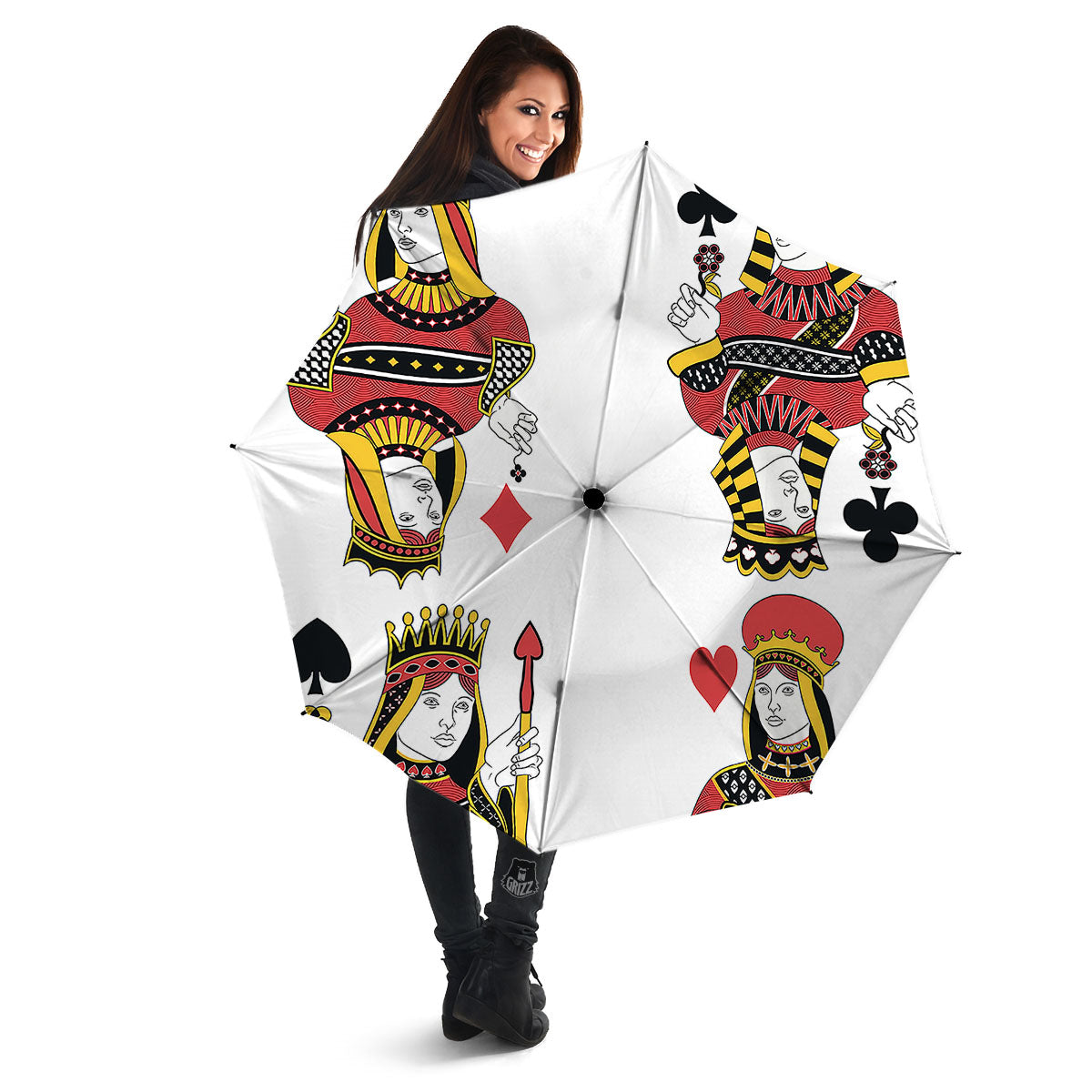 Playing Cards Four Queens Print Umbrella-grizzshop