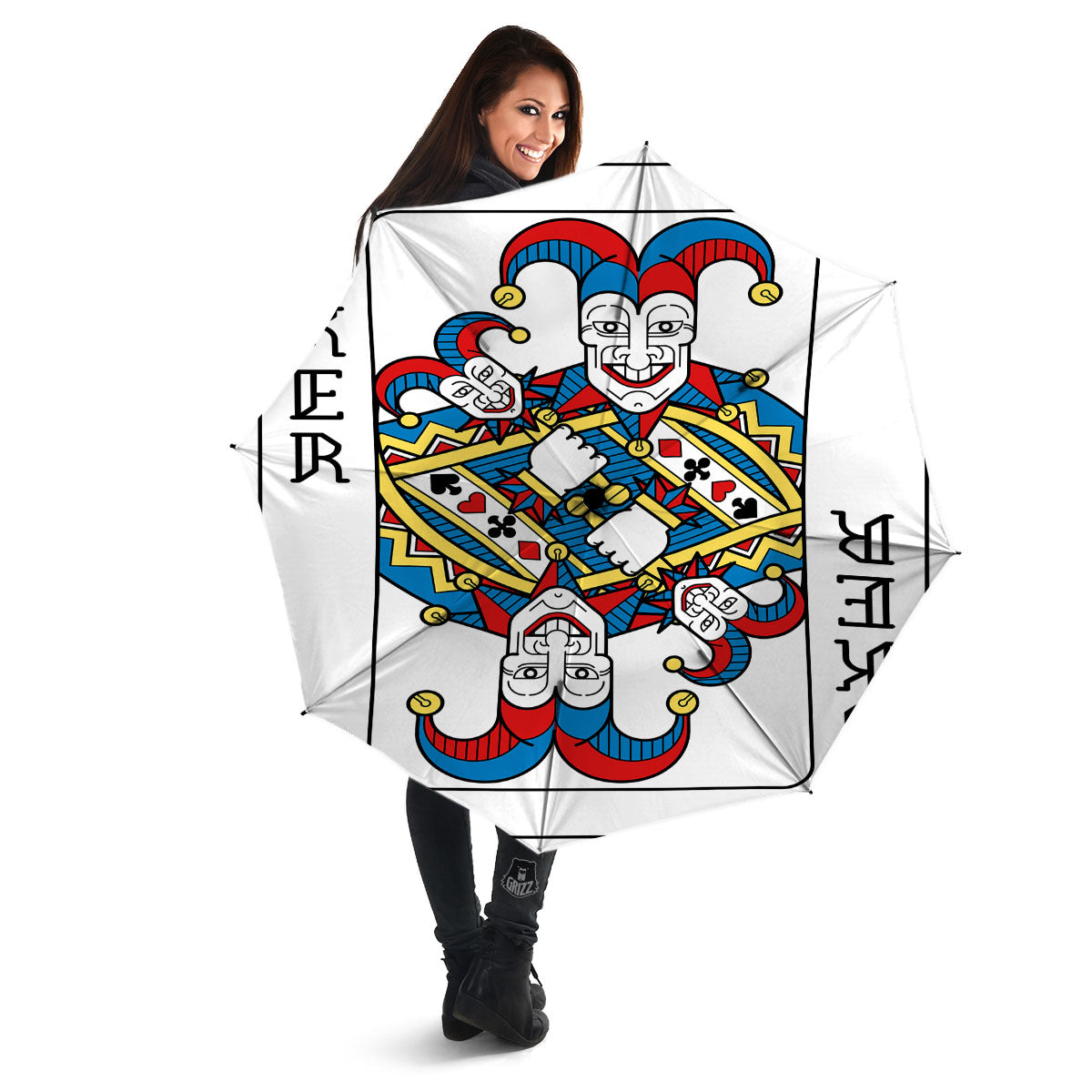 Playing Cards Joker Print Umbrella-grizzshop