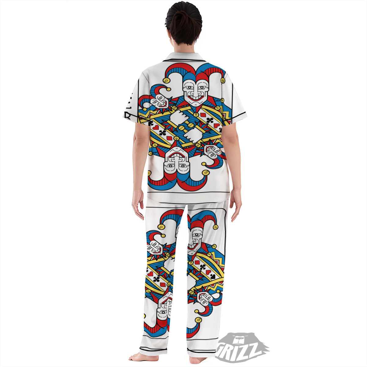 Playing Cards Joker Print Women's Pajamas Set-grizzshop