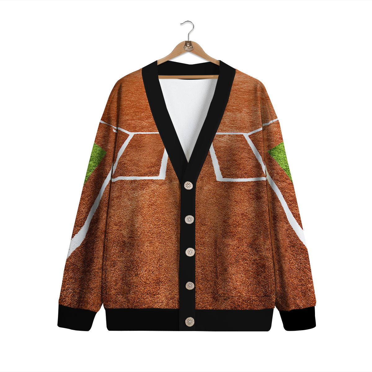 Playing Field Softball Print Cardigan-grizzshop