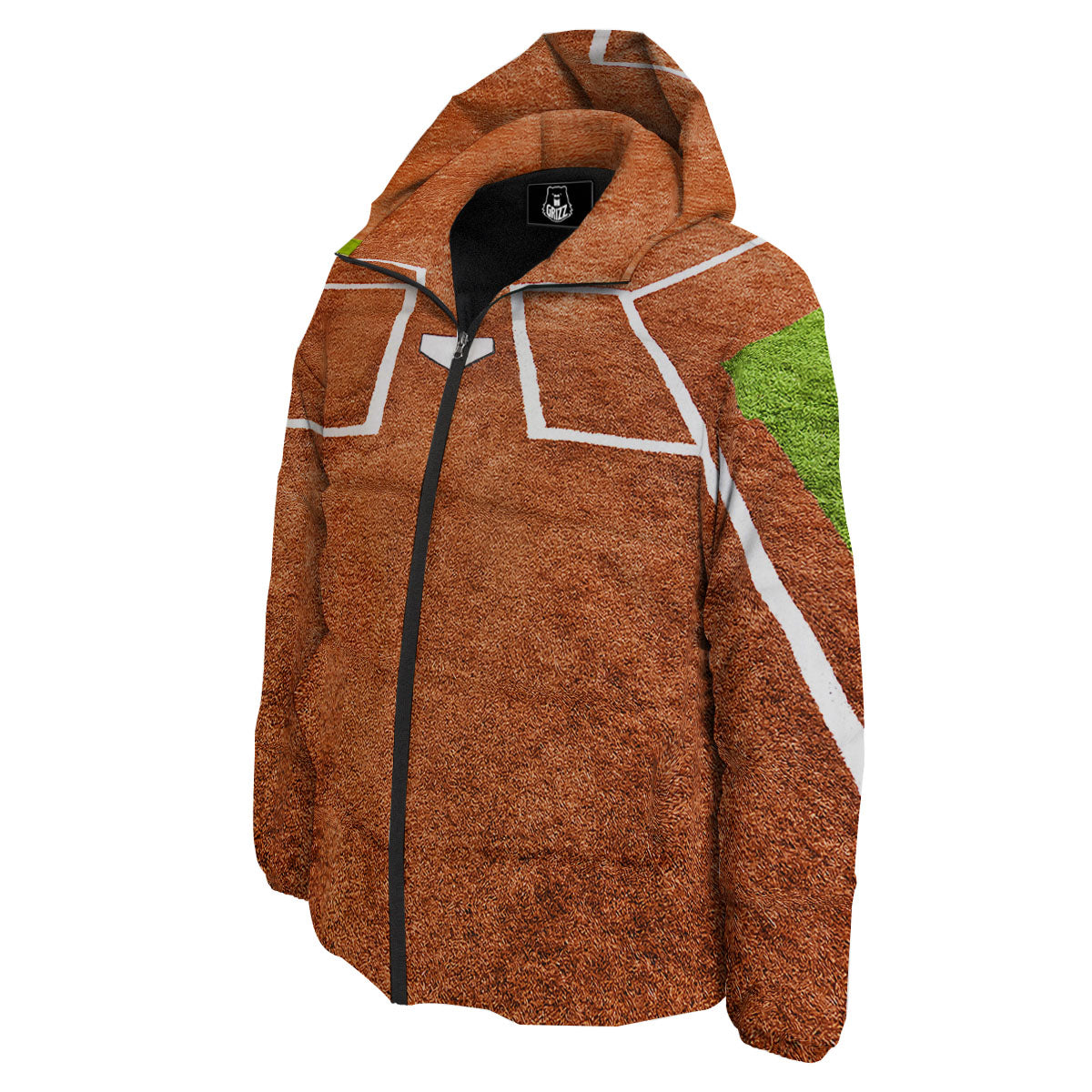 Playing Field Softball Print Down Jacket-grizzshop