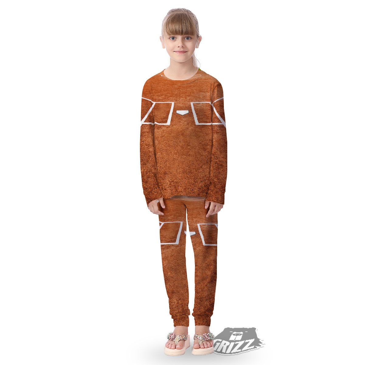 Playing Field Softball Print Kid's Pajamas-grizzshop
