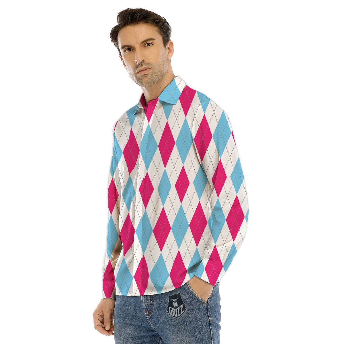 Playing Field Softball Print Men's Dress Shirts-grizzshop