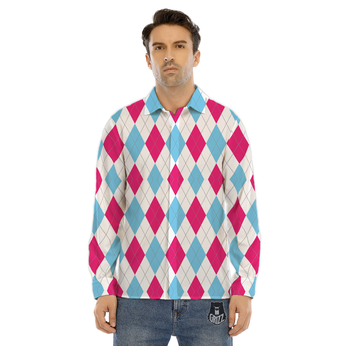 Playing Field Softball Print Men's Dress Shirts-grizzshop