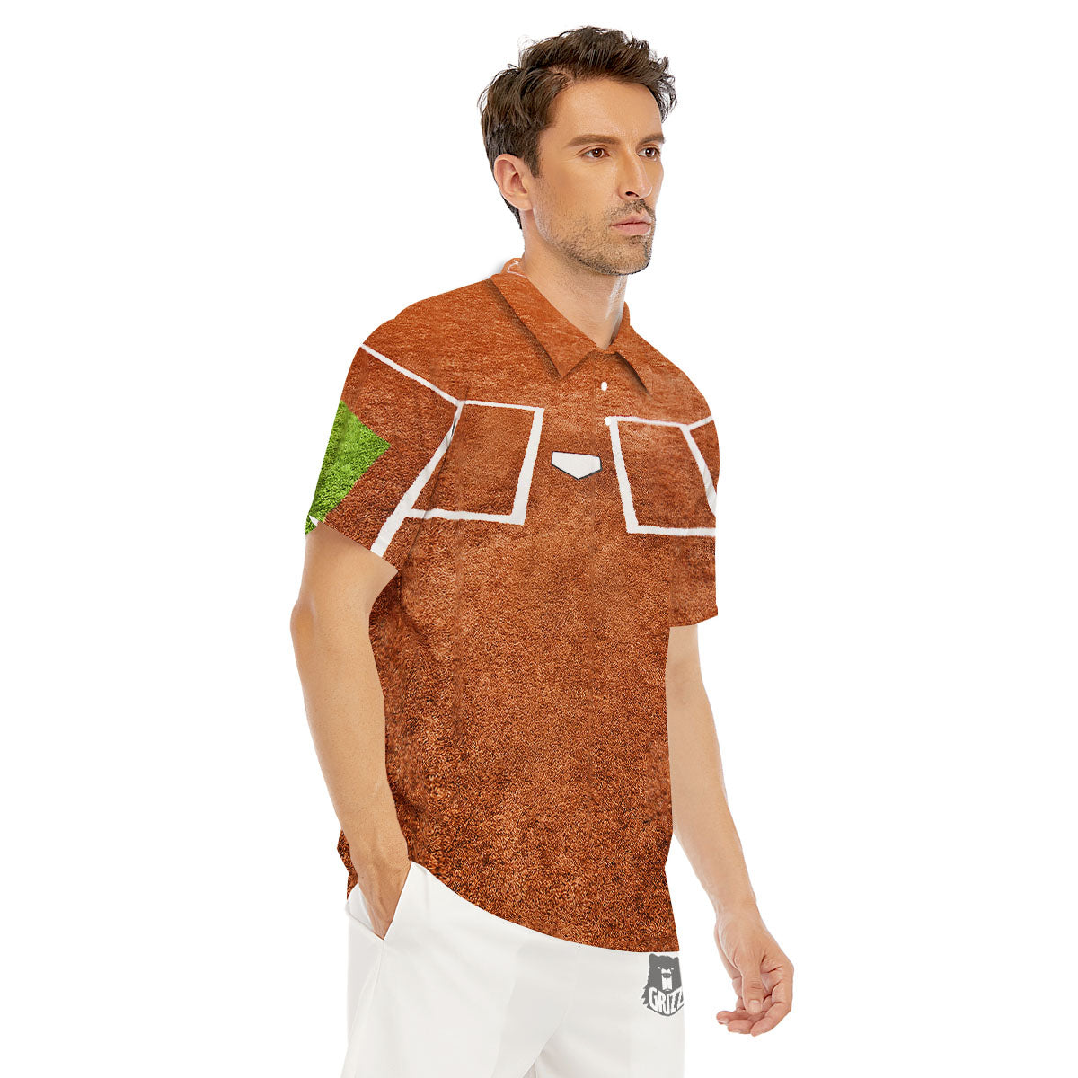 Playing Field Softball Print Men's Golf Shirts-grizzshop