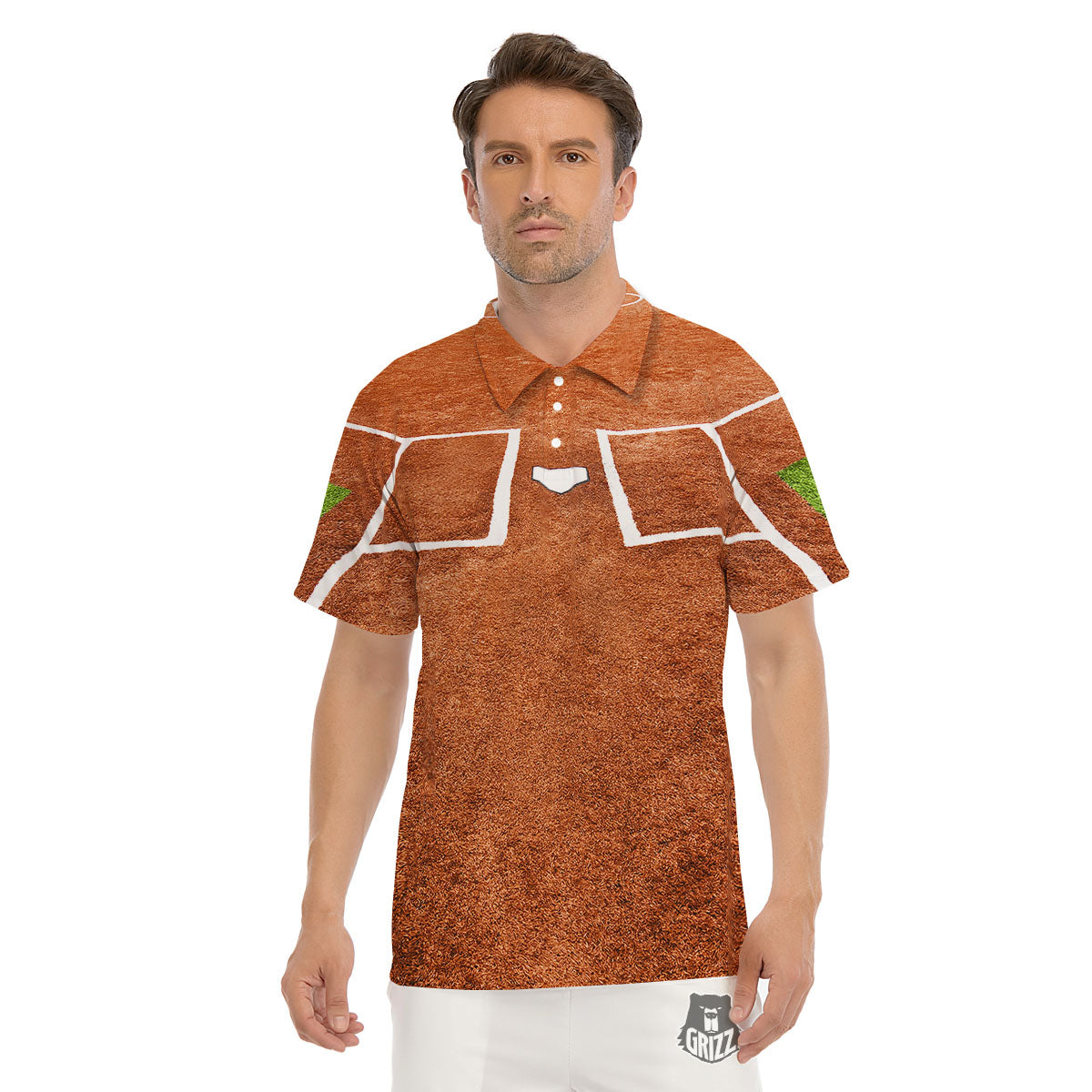 Playing Field Softball Print Men's Golf Shirts-grizzshop