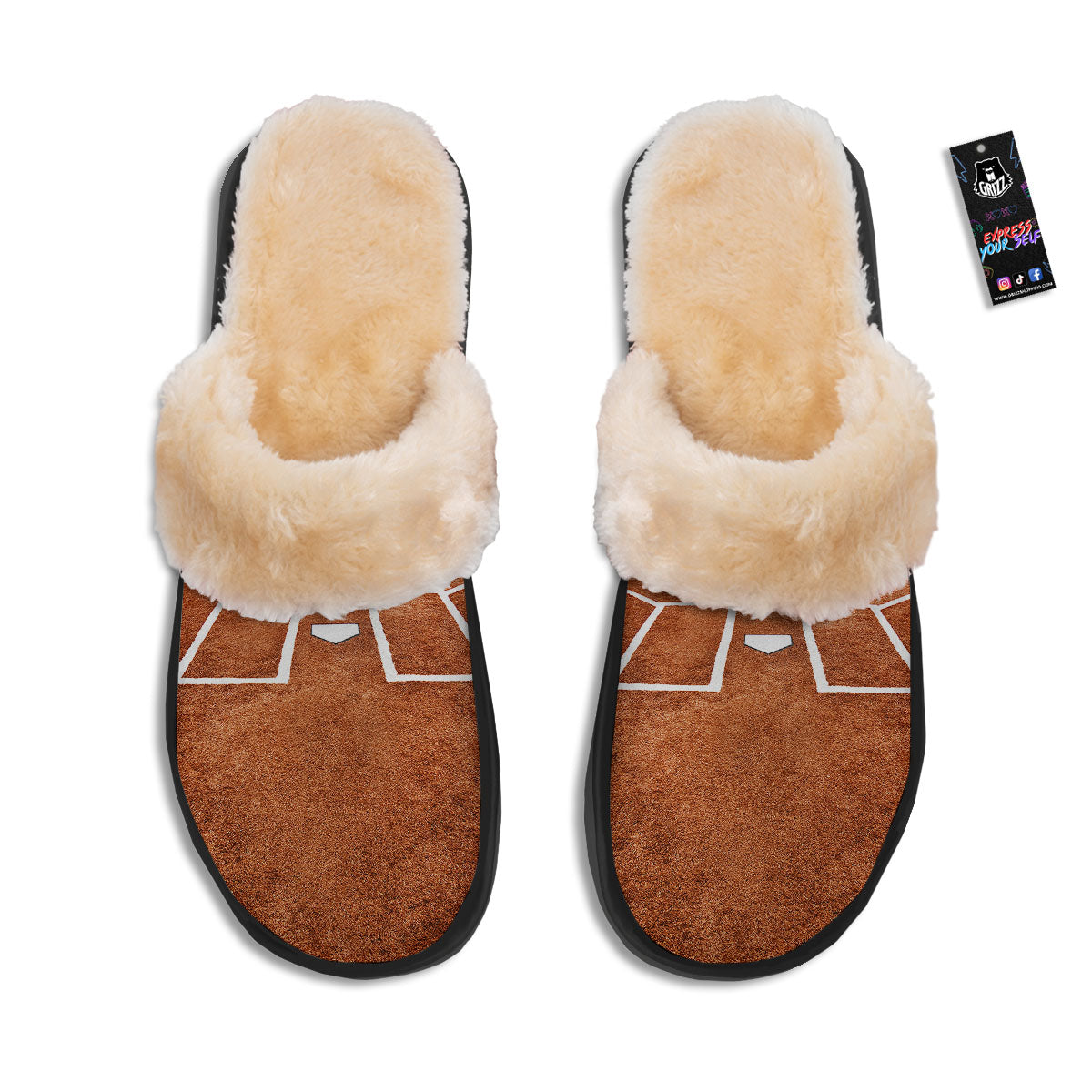 Playing Field Softball Print Slippers-grizzshop