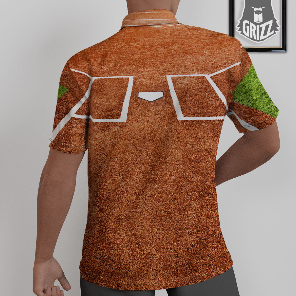 Playing Field Softball Print Untucked Shirts-grizzshop