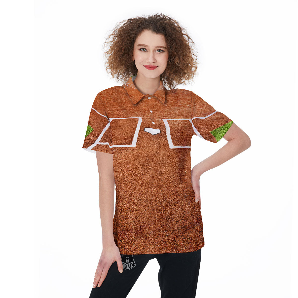 Playing Field Softball Print Women's Golf Shirts-grizzshop